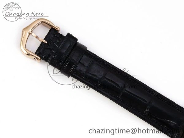 Ronde De Cartier 29mm RG DRF 1:1 Best Edition Sandblasted Silver-Plated White Dial on Black Leather Strap Ronda Quartz Resilient 5970
