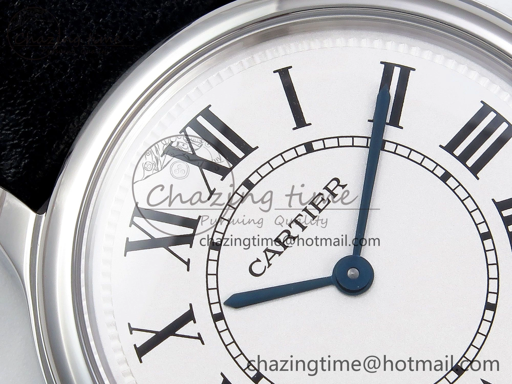 Ronde De Cartier 36mm DRF 1:1 Best Edition Sandblasted Silver-Plated White Dial on Black Leather Strap Ronda Quartz Sophisticated 5974