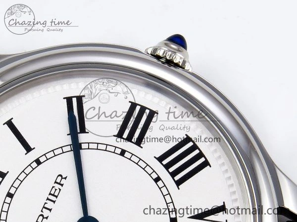 Ronde De Cartier 36mm DRF 1:1 Best Edition Sandblasted Silver-Plated White Dial on Black Leather Strap Ronda Quartz Sophisticated 5974
