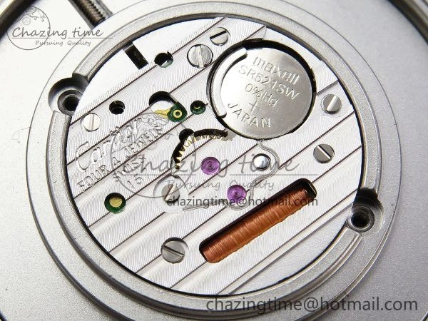 Ronde De Cartier 36mm DRF 1:1 Best Edition Sandblasted Silver-Plated White Dial on Black Leather Strap Ronda Quartz Sophisticated 5974