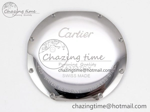 Ronde De Cartier 36mm DRF 1:1 Best Edition Sandblasted Silver-Plated White Dial on Black Leather Strap Ronda Quartz Sophisticated 5974