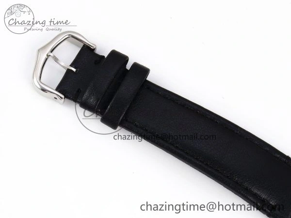 Ronde De Cartier 36mm DRF 1:1 Best Edition Sandblasted Silver-Plated White Dial on Black Leather Strap Ronda Quartz Sophisticated 5974