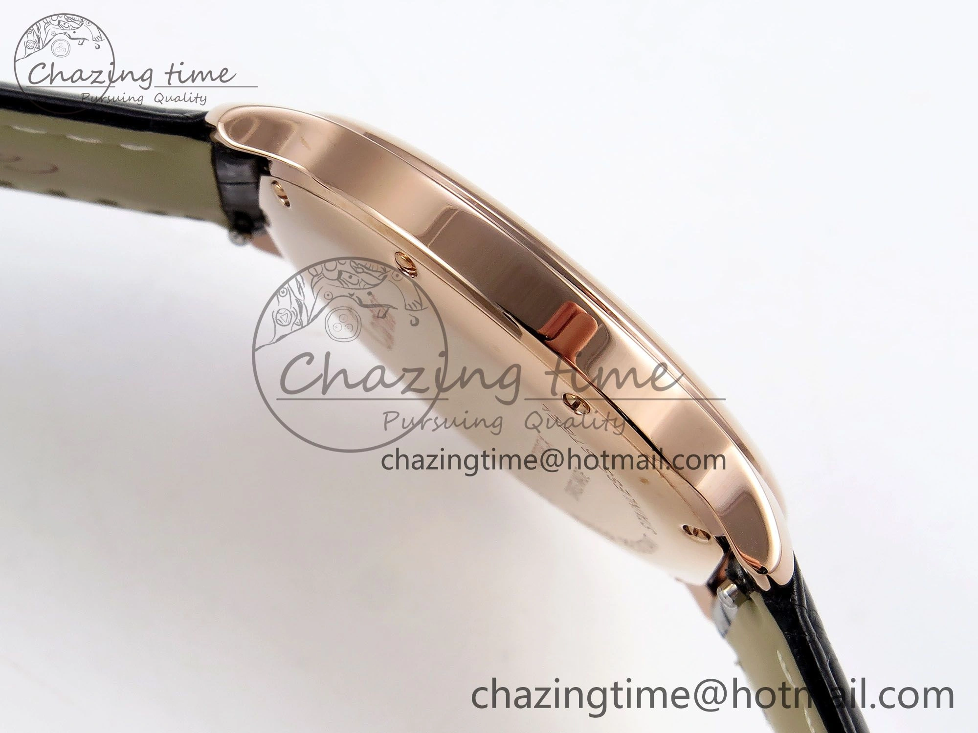 Ronde De Cartier 36mm RG DRF 1:1 Best Edition Sandblasted Silver-Plated White Dial on Black Leather Strap Ronda Quartz Affordable 5969