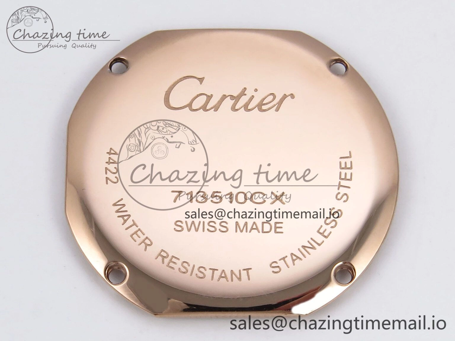 Ronde Louis Cartier 29mm RG DRF 1:1 Best Edition Sandblasted Beige Dial Diamonds Bezel on Blue Leather Strap Ronda Quartz OnTrend 5873