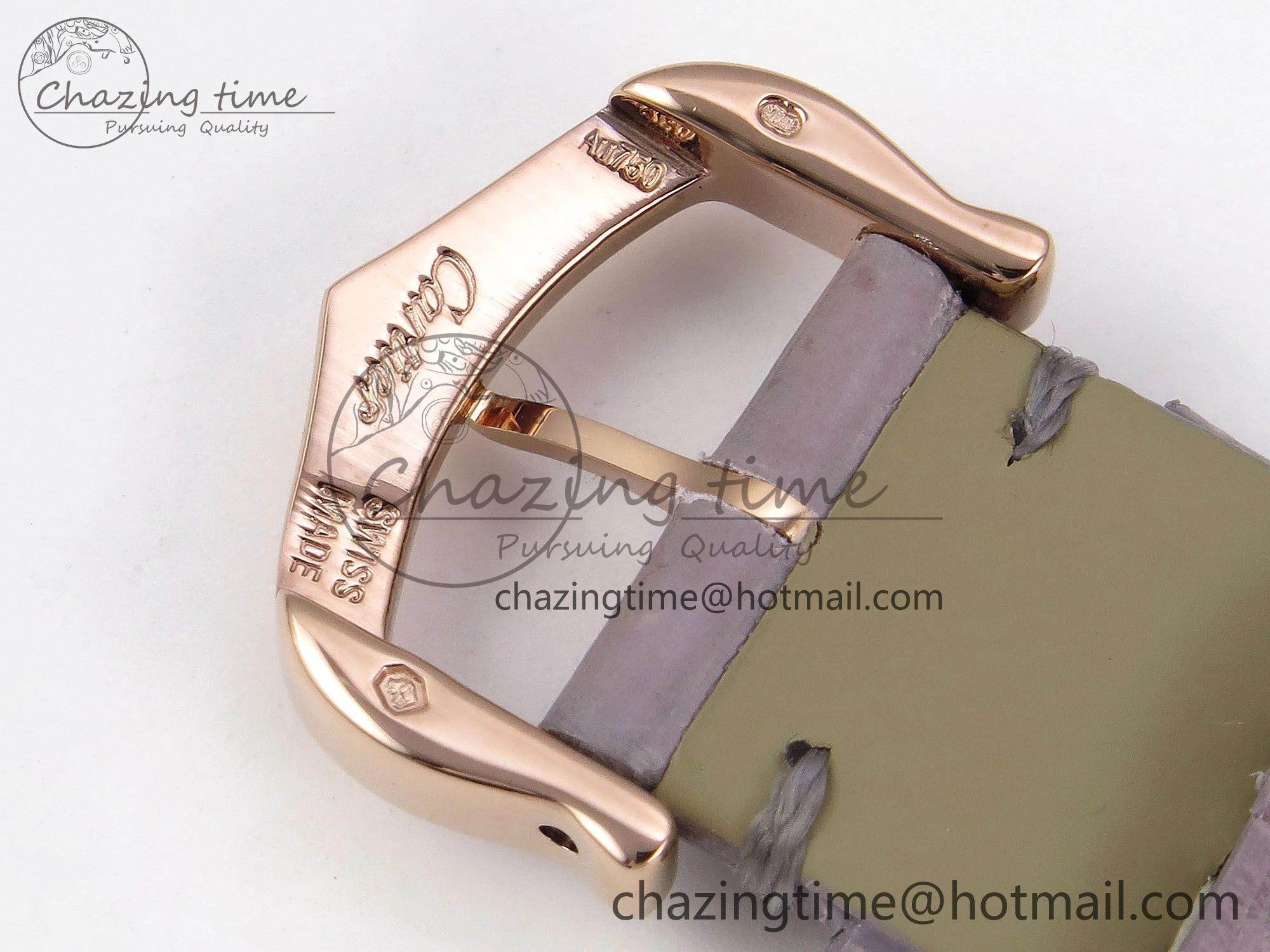 ComfortFit Ronde Louis Cartier 29mm RG DRF 1:1 Best Edition Sandblasted Beige Dial on Purple Leather Strap Ronda Quartz 5975
