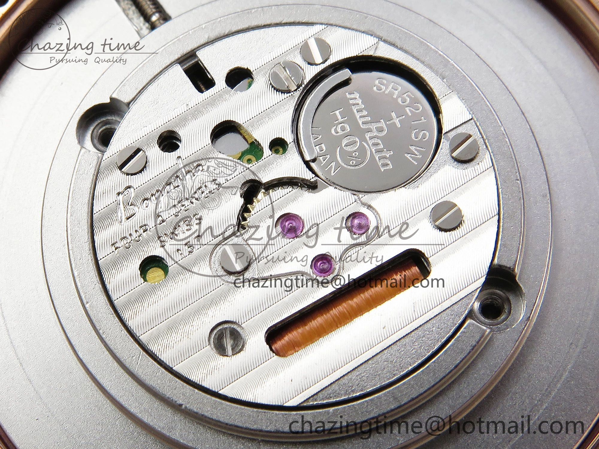 Ronde Louis Cartier 36mm RG DRF 1:1 Best Edition Sandblasted Beige Dial Diamonds Bezel on Black Leather Strap Ronda Quartz GoodFit 5971