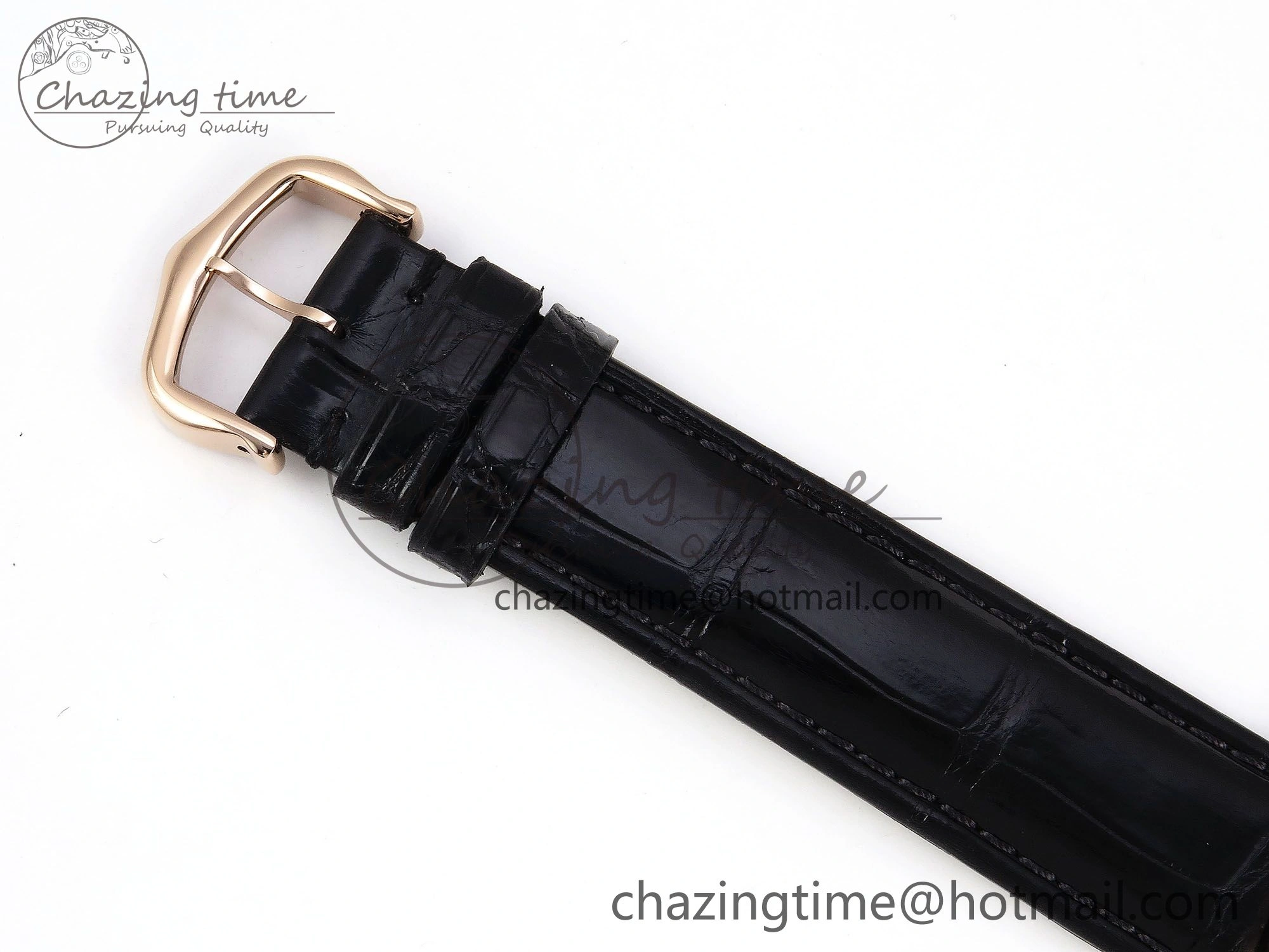 Ronde Louis Cartier 36mm RG DRF 1:1 Best Edition Sandblasted Beige Dial Diamonds Bezel on Black Leather Strap Ronda Quartz GoodFit 5971