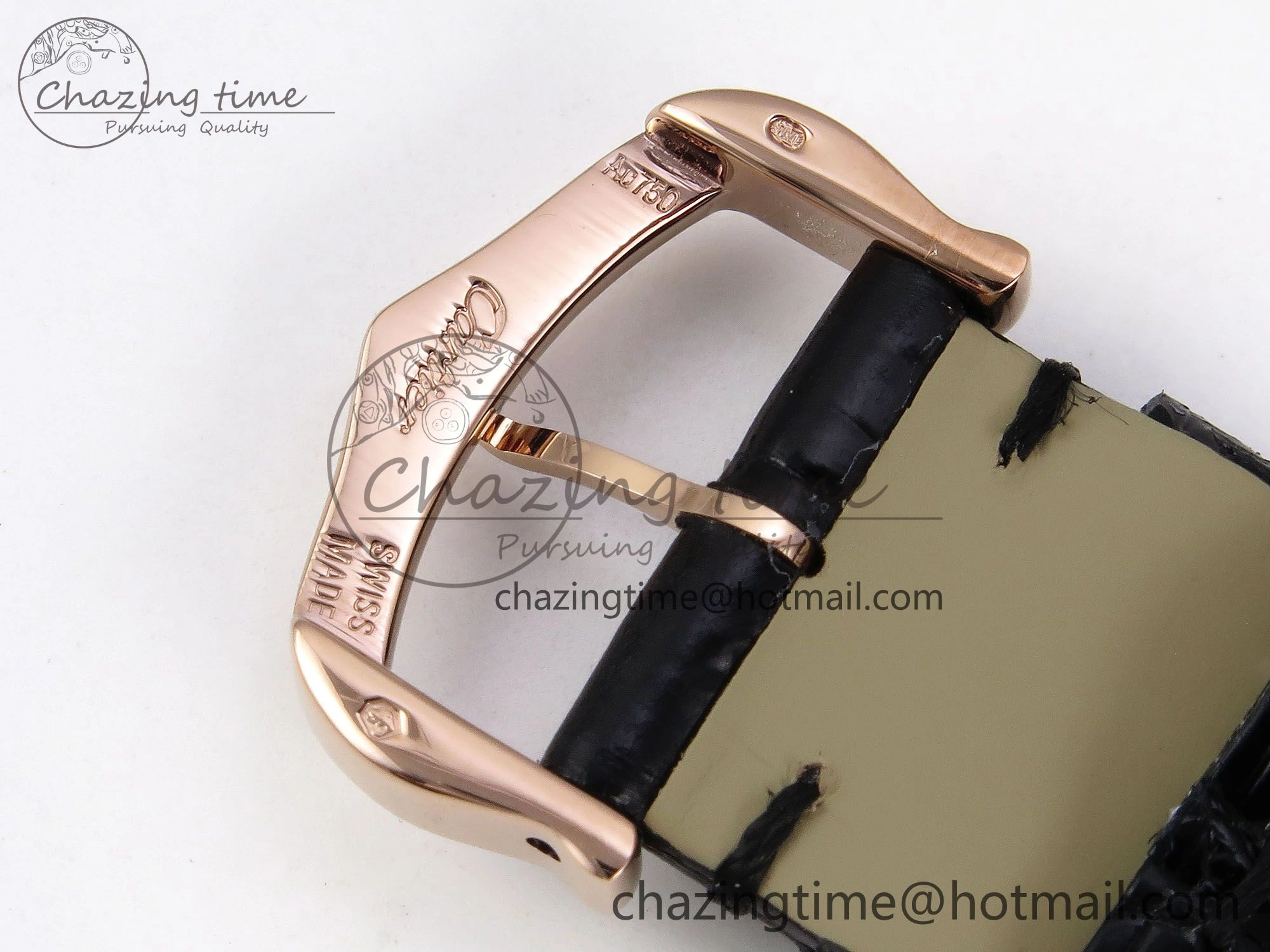 Ronde Louis Cartier 36mm RG DRF 1:1 Best Edition Sandblasted Beige Dial Diamonds Bezel on Black Leather Strap Ronda Quartz GoodFit 5971