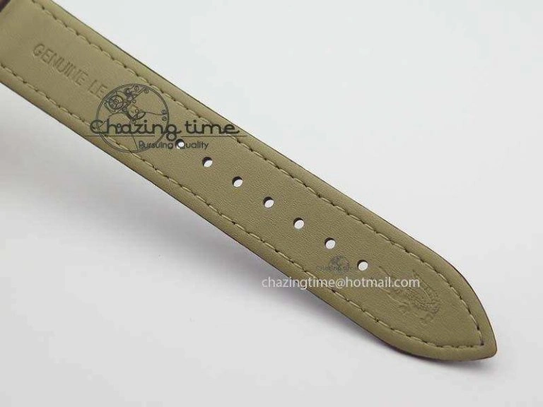 Cozy Ronde Louis Cartier RG UT Best Edition White Dial Diamond Bezel On Brown Leather Strap 6337