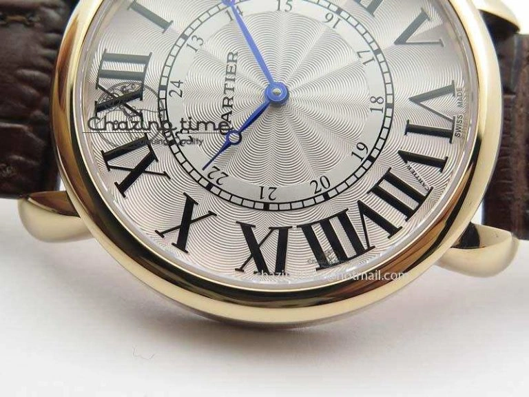 Ronde Louis Cartier RG UT Best Edition White Dial On Brown Leather Strap QuickDry 6340