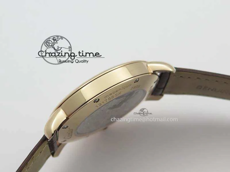 Ronde Louis Cartier RG UT Best Edition White Dial On Brown Leather Strap QuickDry 6340