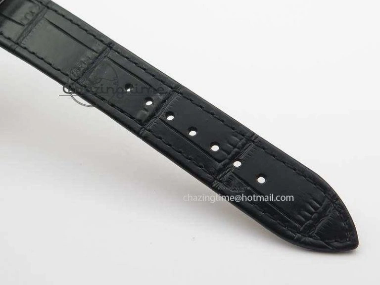 Bold Ronde Louis Cartier SS UT Best Edition White Dial Diamond Bezel On Black Leather Strap 6336