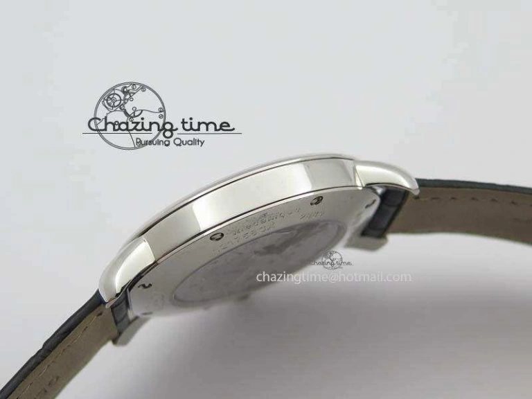 Ronde Louis Cartier SS UT Best Edition White Dial On Black Leather Strap Efficient 6338
