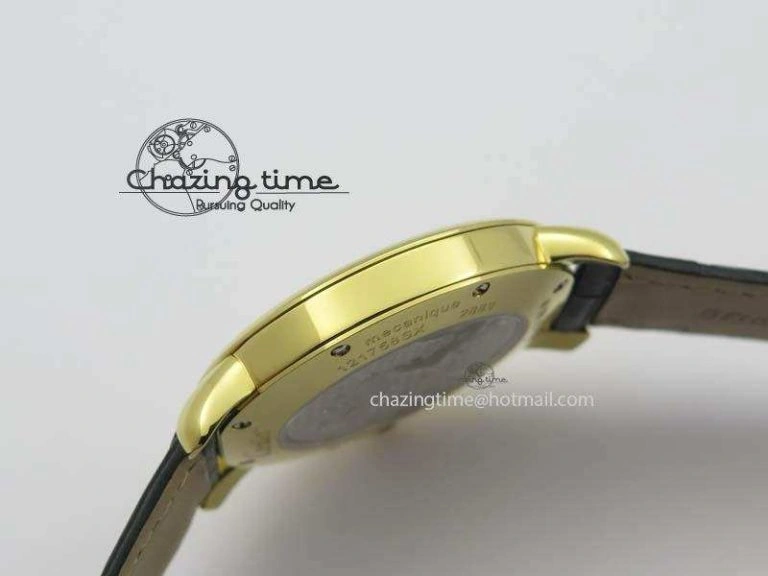 ZeroBulk Ronde Louis Cartier YG UT Best Edition White Dial On Black Leather Strap 6339