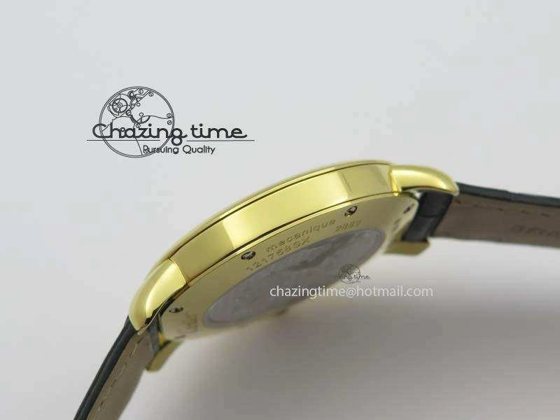 ZeroBulk Ronde Louis Cartier YG UT Best Edition White Dial On Black Leather Strap 6339