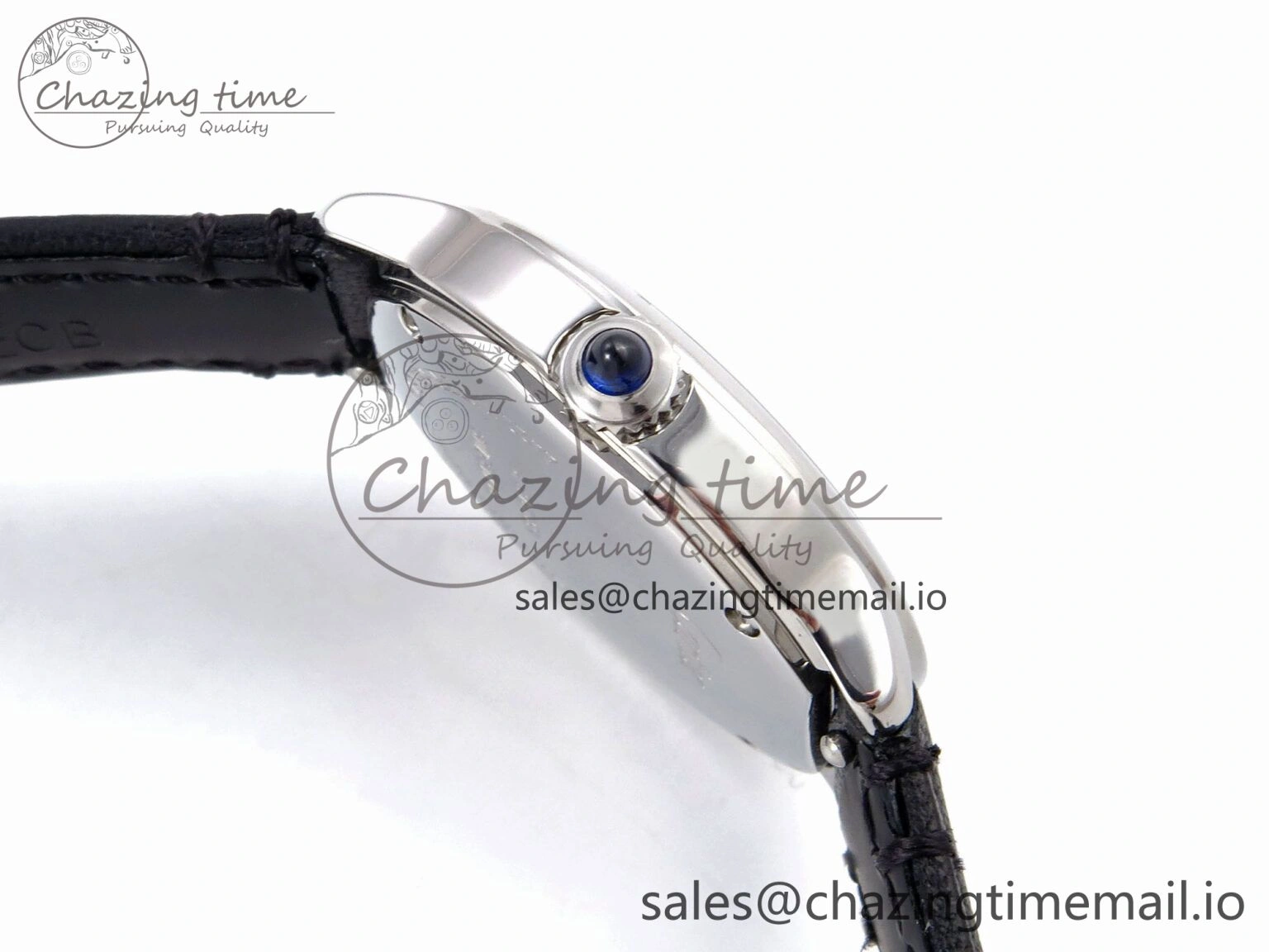 Ronde Must 29mm SS AF 1:1 Best Edition White Dial on Black Leather Strap Ronda Quartz AllSeason 5889