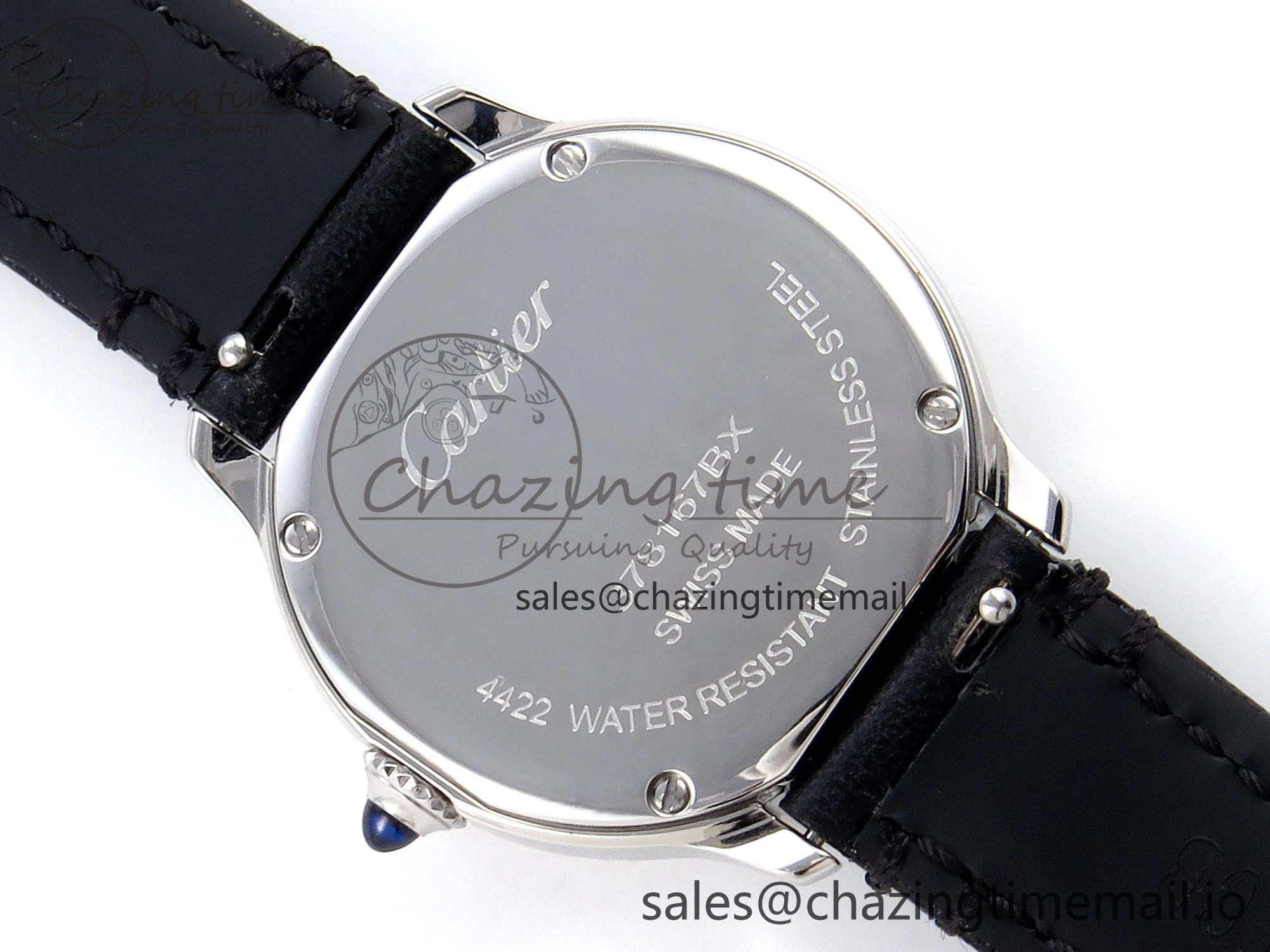 Ronde Must 29mm SS AF 1:1 Best Edition White Dial on Black Leather Strap Ronda Quartz AllSeason 5889