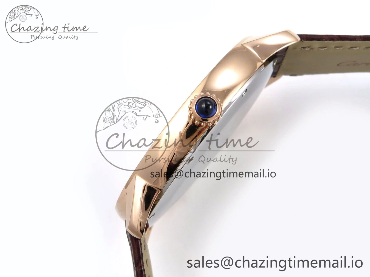 Ronde Solo 42mm RG AF 1:1 Best Edition White Dial Diamonds Bezel on Brown Black Strap MIYOTA Casual 5878