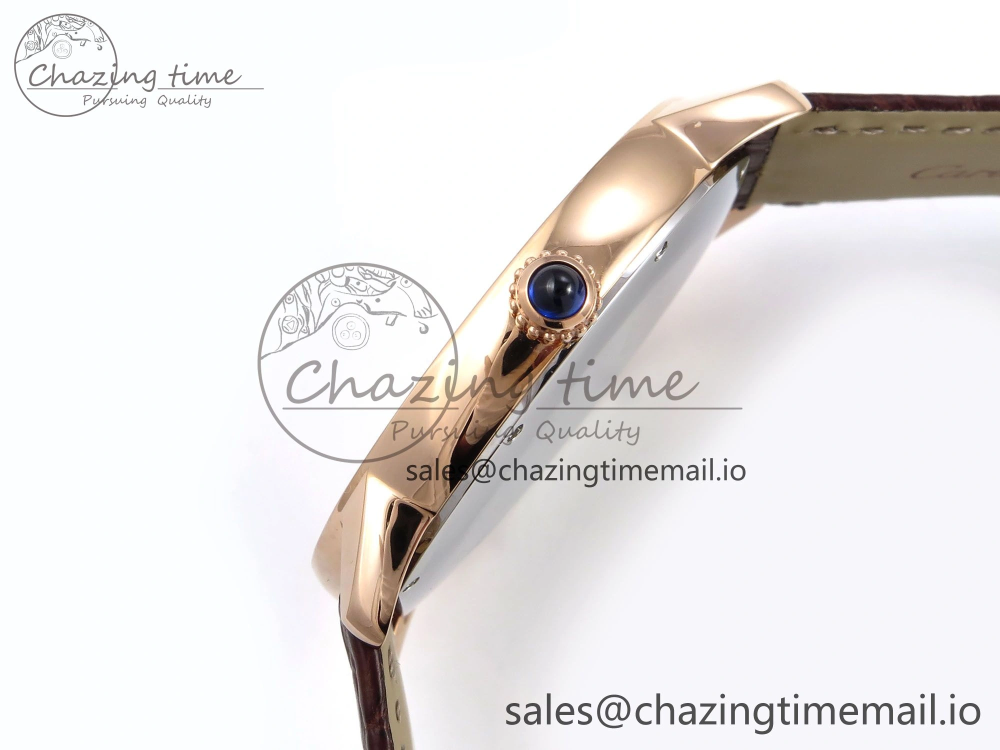 Ronde Solo 42mm RG AF 1:1 Best Edition White Dial Diamonds Bezel on Brown Black Strap MIYOTA Casual 5878