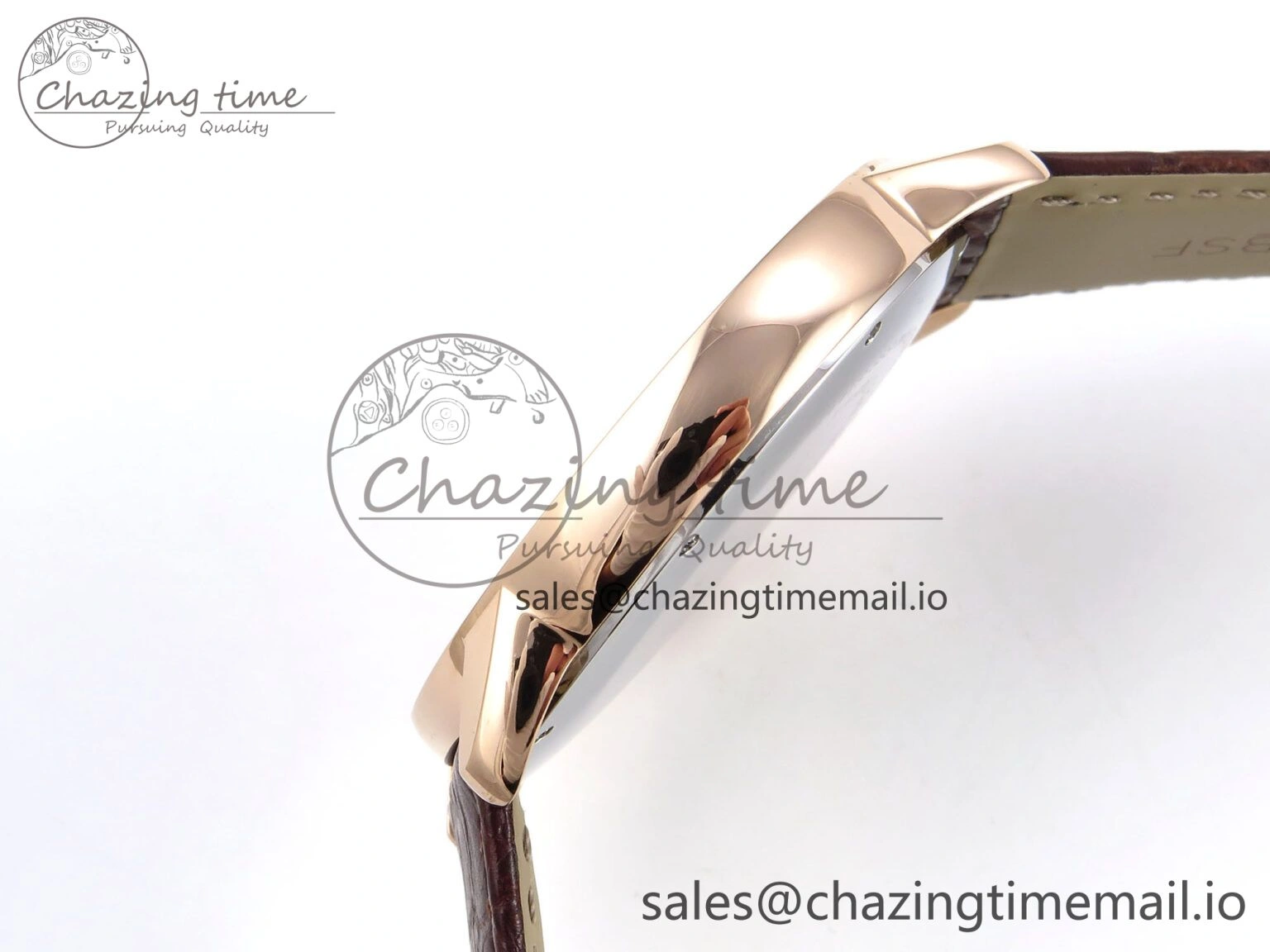 Ronde Solo 42mm RG AF 1:1 Best Edition White Dial Diamonds Bezel on Brown Black Strap MIYOTA Casual 5878