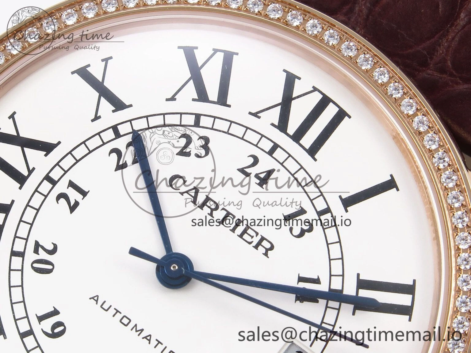 Ronde Solo 42mm RG AF 1:1 Best Edition White Dial Diamonds Bezel on Brown Black Strap MIYOTA Casual 5878