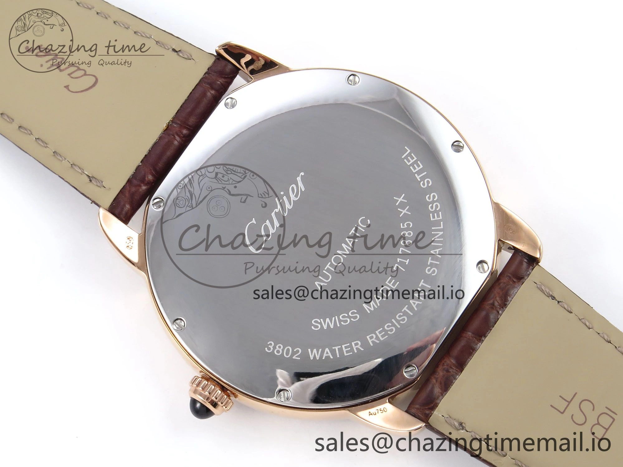 Ronde Solo 42mm RG AF 1:1 Best Edition White Dial Diamonds Bezel on Brown Black Strap MIYOTA Casual 5878