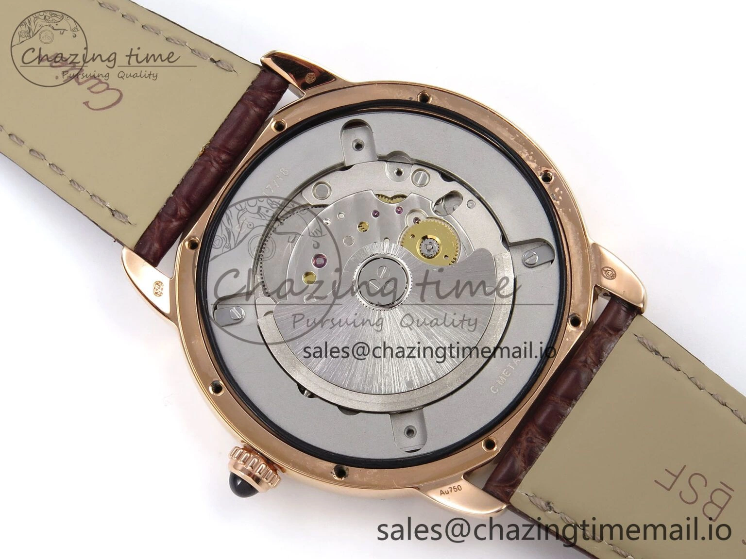 Ronde Solo 42mm RG AF 1:1 Best Edition White Dial Diamonds Bezel on Brown Black Strap MIYOTA Casual 5878