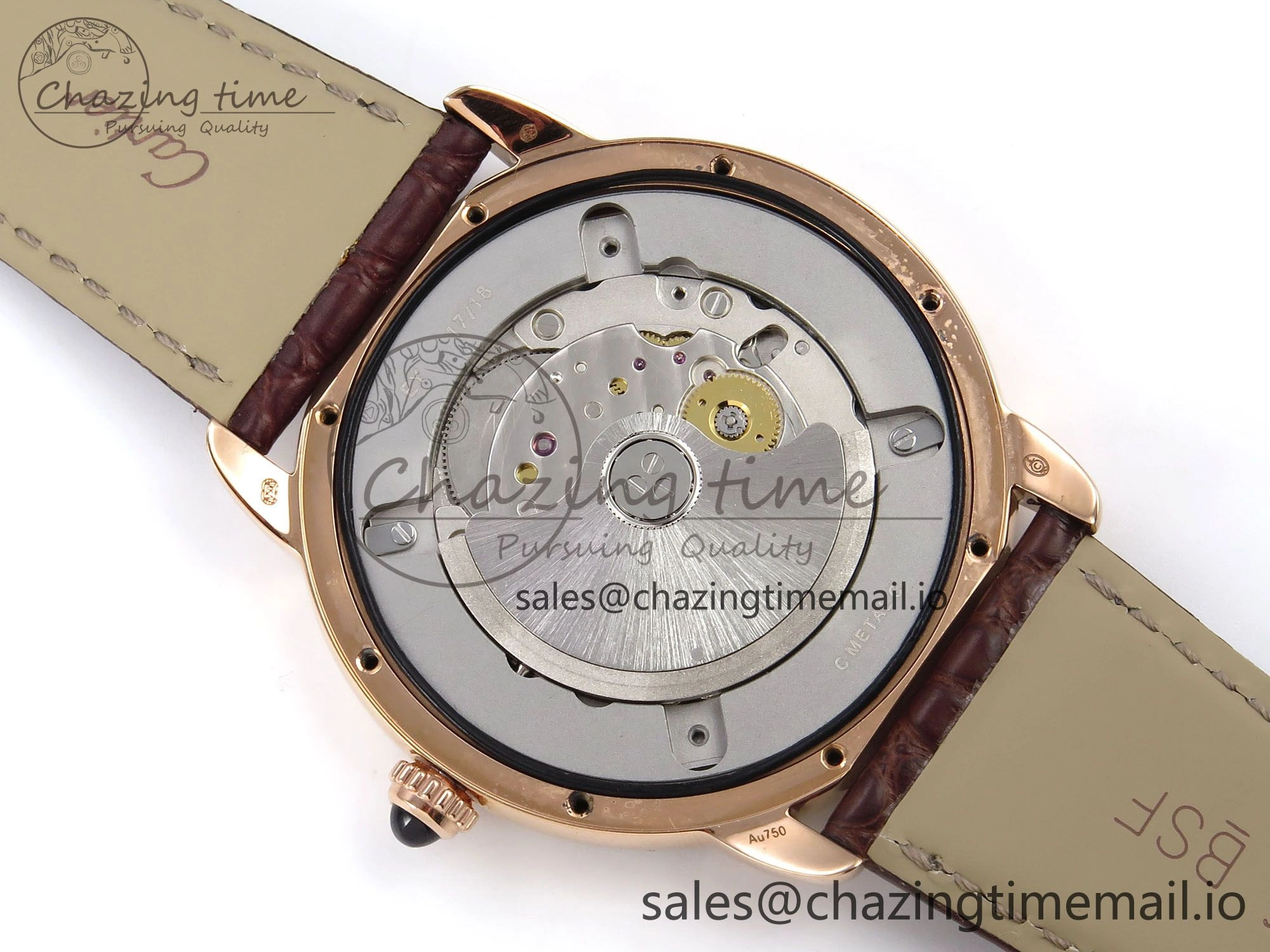 Ronde Solo 42mm RG AF 1:1 Best Edition White Dial Diamonds Bezel on Brown Black Strap MIYOTA Casual 5878