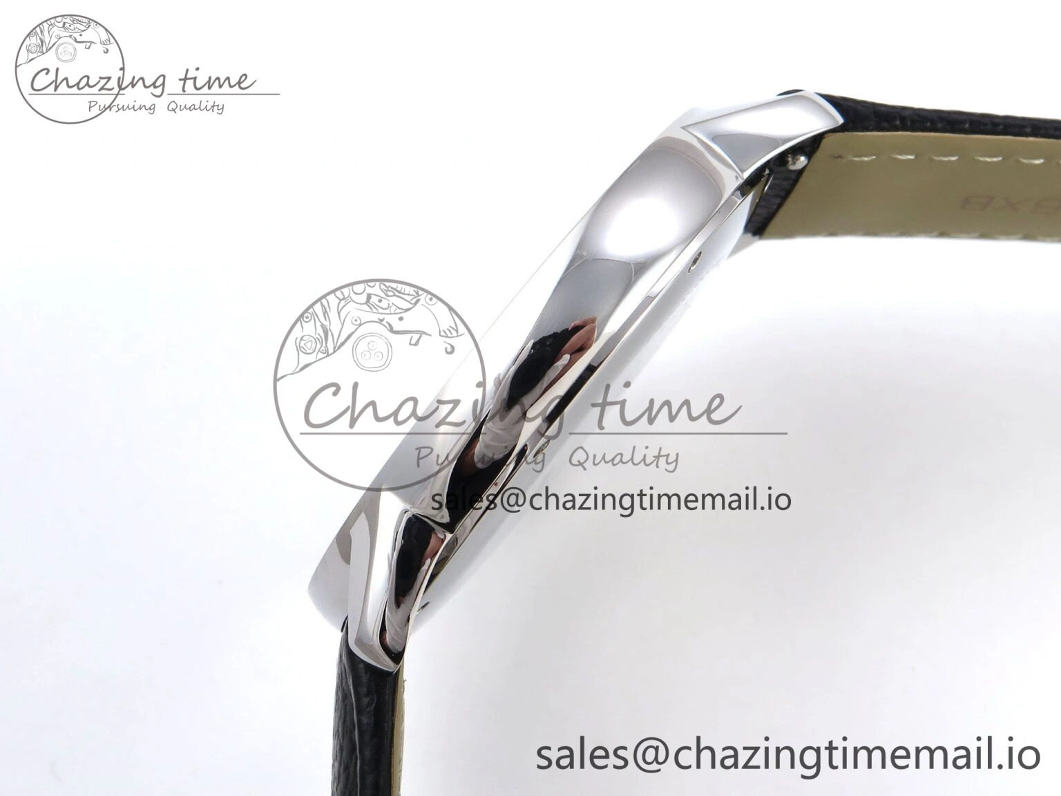 Ronde Solo 42mm SS AF 1:1 Best Edition White Dial Diamonds Bezel on Black Black Strap MIYOTA RelaxedFit 5880
