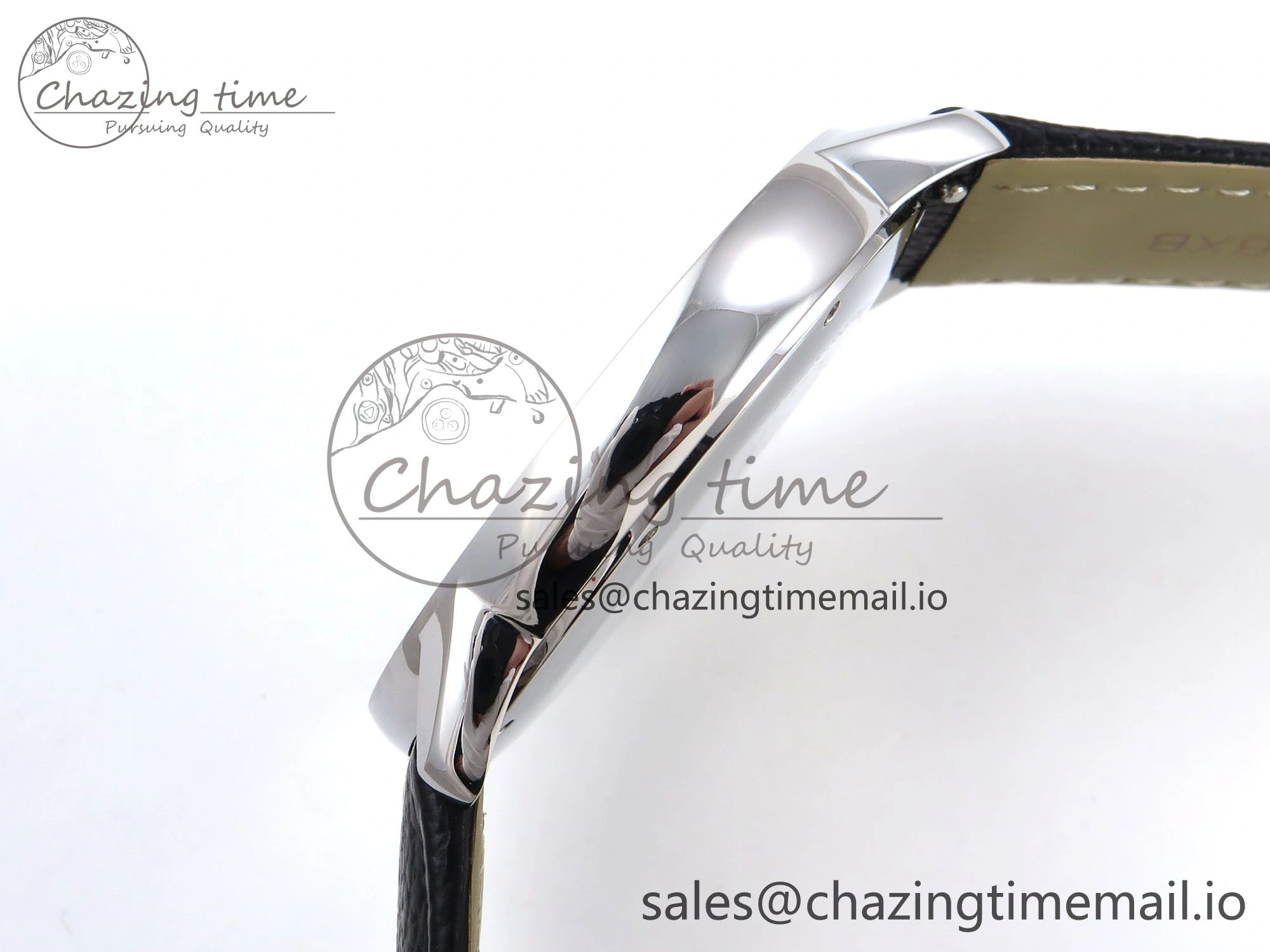 Ronde Solo 42mm SS AF 1:1 Best Edition White Dial Diamonds Bezel on Black Black Strap MIYOTA RelaxedFit 5880