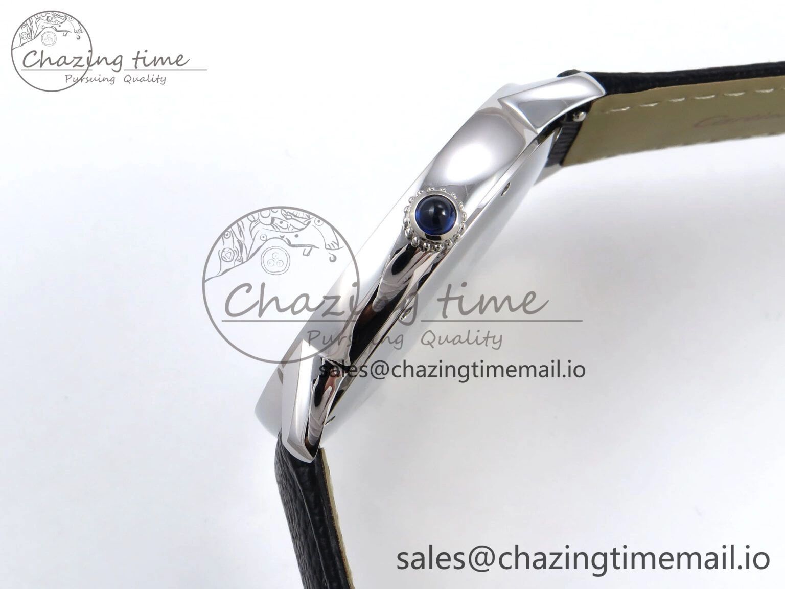 Ronde Solo 42mm SS AF 1:1 Best Edition White Dial Diamonds Bezel on Black Black Strap MIYOTA RelaxedFit 5880