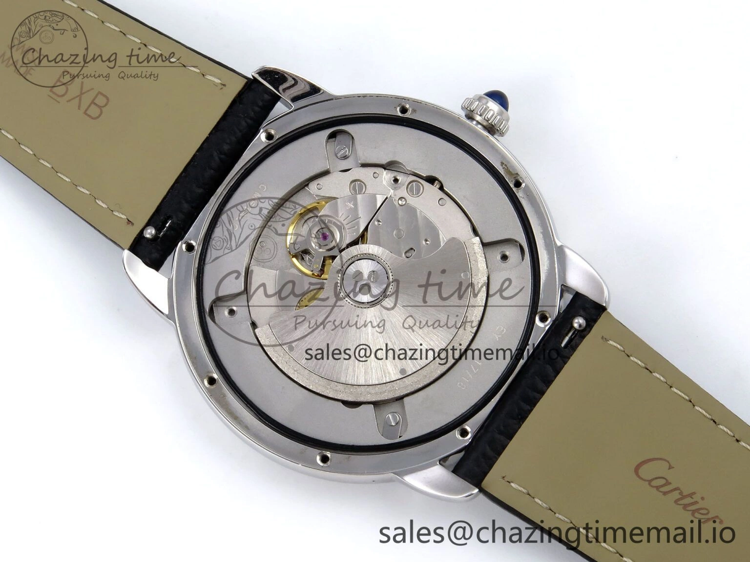 Ronde Solo 42mm SS AF 1:1 Best Edition White Dial Diamonds Bezel on Black Black Strap MIYOTA RelaxedFit 5880