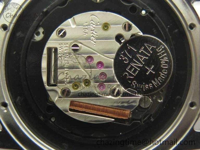 MoistureWicking Ronde Solo De Cartier 36mm SS K11 Maker White Dial on Black Crocodile Strap Ronda Quartz 6190