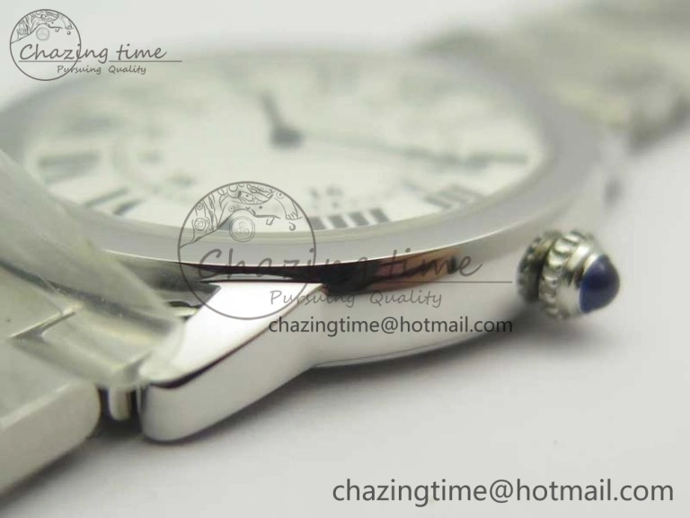 Affordable Ronde Solo De Cartier 36mm SS K11 Maker White Dial on SS Bracelet Ronda Quartz 10664