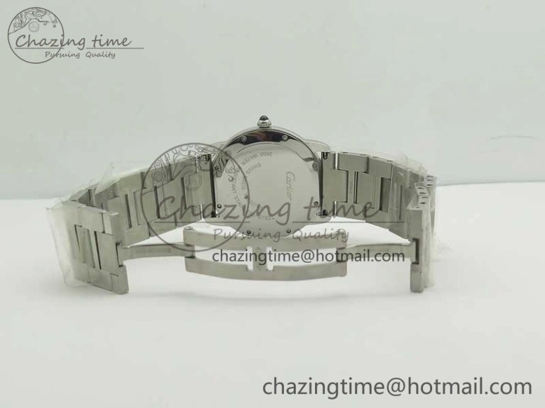 Affordable Ronde Solo De Cartier 36mm SS K11 Maker White Dial on SS Bracelet Ronda Quartz 10664
