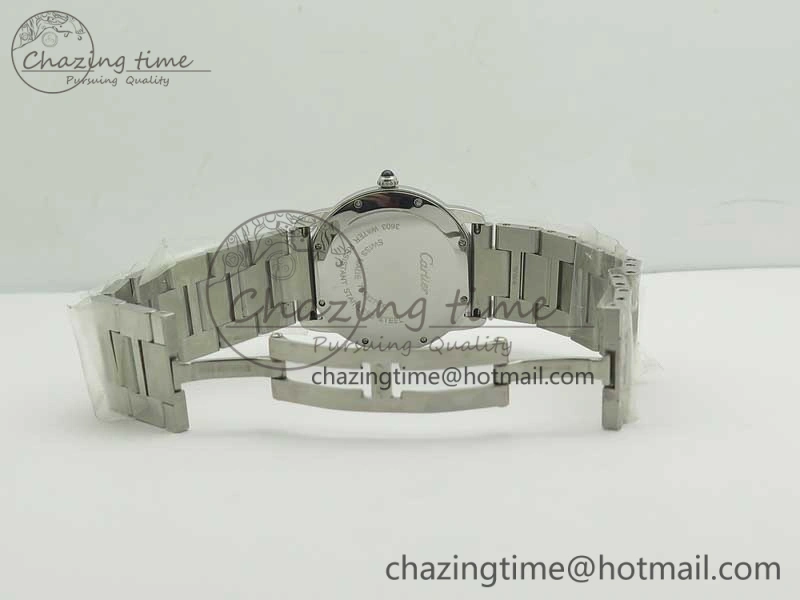 Affordable Ronde Solo De Cartier 36mm SS K11 Maker White Dial on SS Bracelet Ronda Quartz 10664
