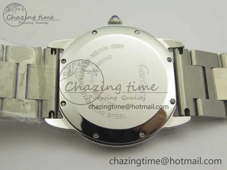 Affordable Ronde Solo De Cartier 36mm SS K11 Maker White Dial on SS Bracelet Ronda Quartz 10664
