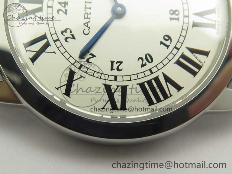 Affordable Ronde Solo De Cartier 36mm SS K11 Maker White Dial on SS Bracelet Ronda Quartz 10664
