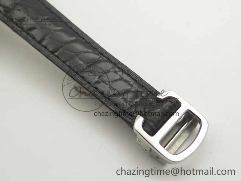 Comfortable Ronde Solo de Cartier 29.5mm K11 1:1 Best Edition White Dial on Black Croco Leather Strap Ronda Quartz 10686