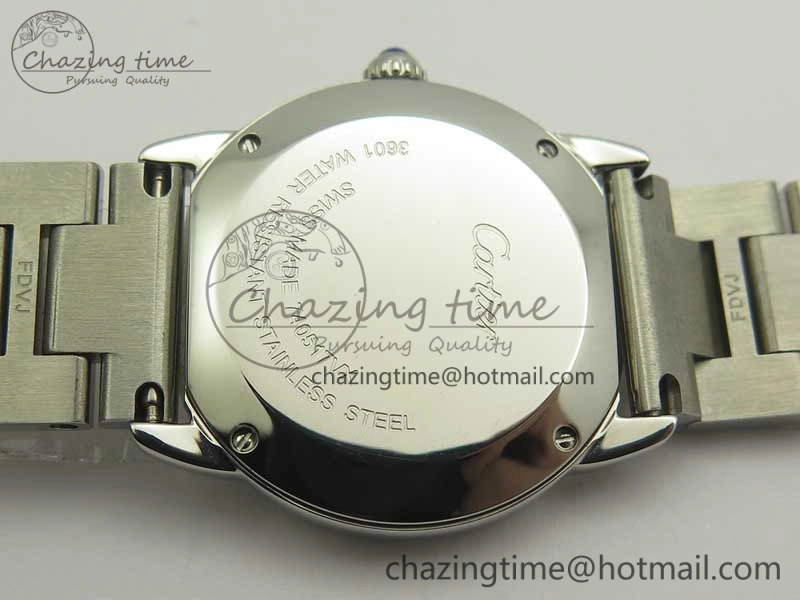 Ronde Solo de Cartier 29.5mm K11 1:1 Best Edition White Dial on SS Bracelet Ronda Quartz StreetReady 10685