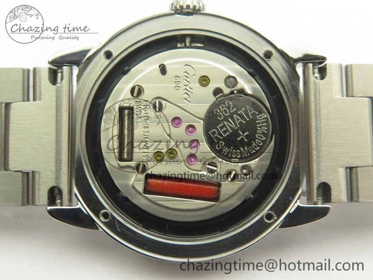 Ronde Solo de Cartier 29.5mm K11 1:1 Best Edition White Dial on SS Bracelet Ronda Quartz StreetReady 10685