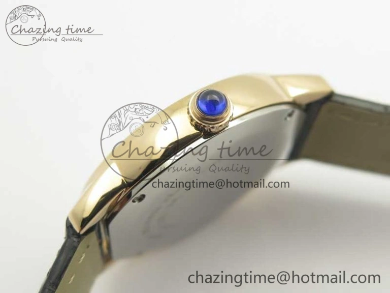 Sleek Ronde Solo de Cartier 29.5mm RG K11 1:1 Best Edition White Dial on Croco Leather Strap Ronda Quartz 6212