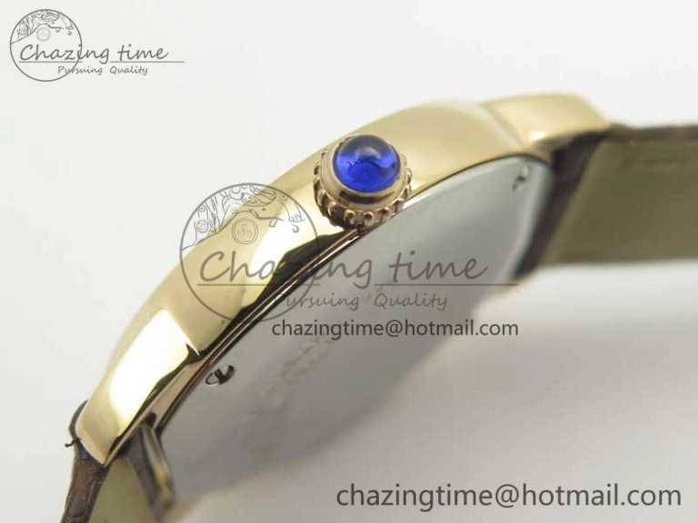Upgraded Ronde Solo de Cartier 29.5mm RG Dia K11 1:1 Best Edition White Dial on Brown Croco Leather Strap Ronda Quartz 6213