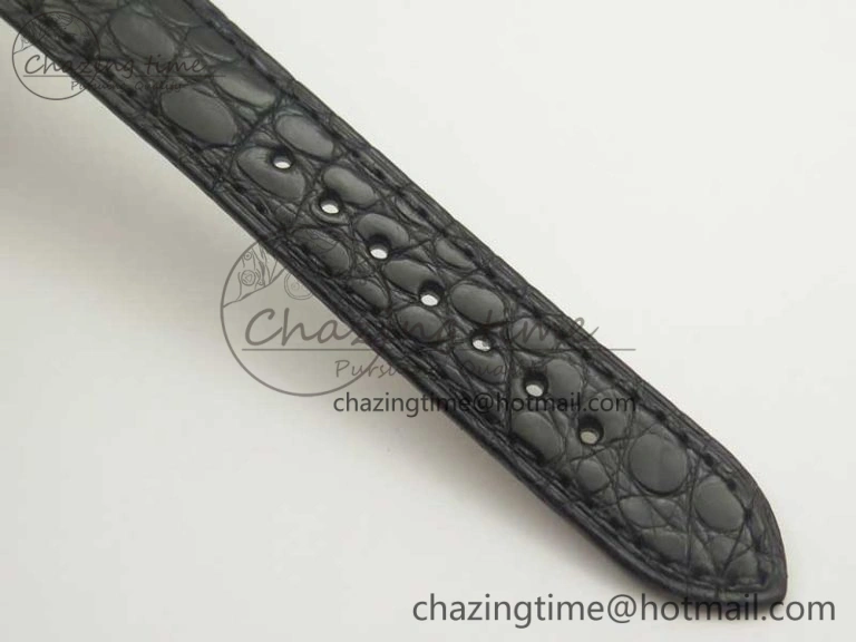Ronde Solo de Cartier 29.5mm YG Dia K11 1:1 Best Edition White Dial on Black Croco Leather Strap Ronda Quartz EyeCatching 6211