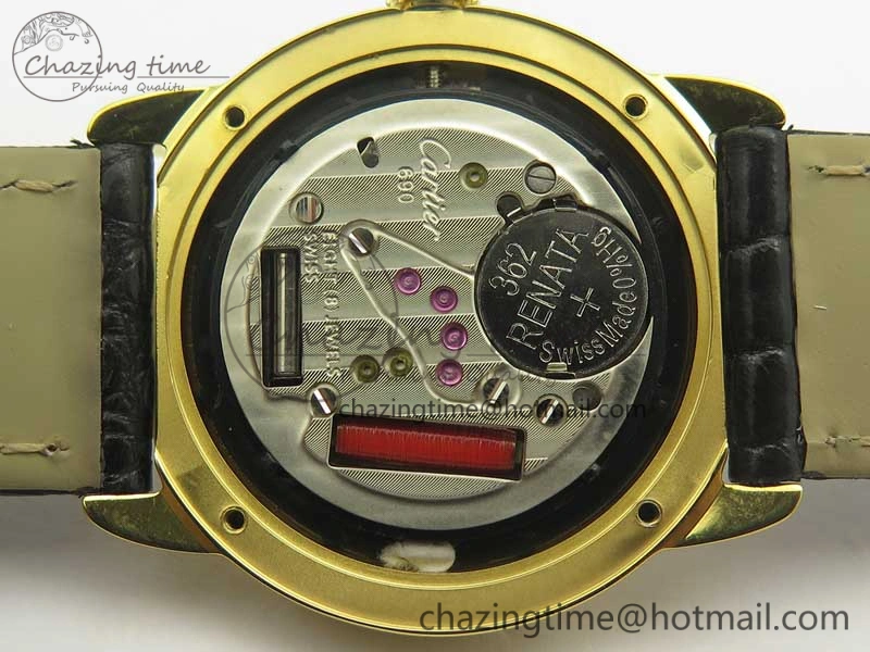 Ronde Solo de Cartier 29.5mm YG Dia K11 1:1 Best Edition White Dial on Black Croco Leather Strap Ronda Quartz EyeCatching 6211