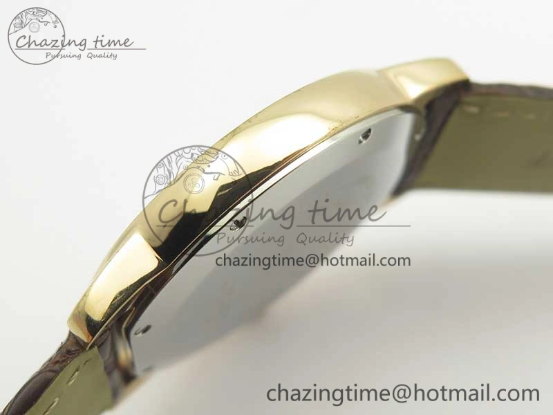 Ronde Solo de Cartier 36mm K11 RG Dia 1:1 Best Edition White Dial on Brown Croco Leather Strap Ronda Quartz Compact 10683