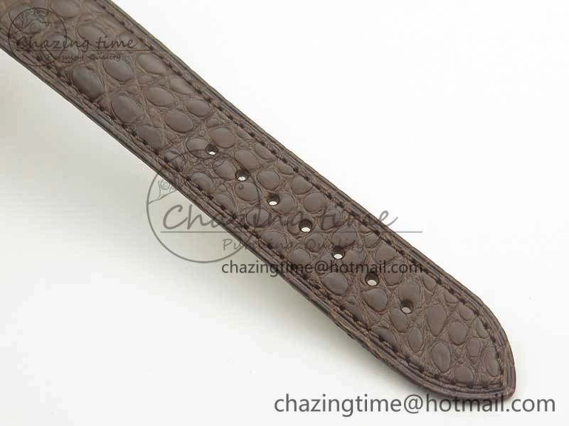 Ronde Solo de Cartier 36mm K11 RG Dia 1:1 Best Edition White Dial on Brown Croco Leather Strap Ronda Quartz Compact 10683