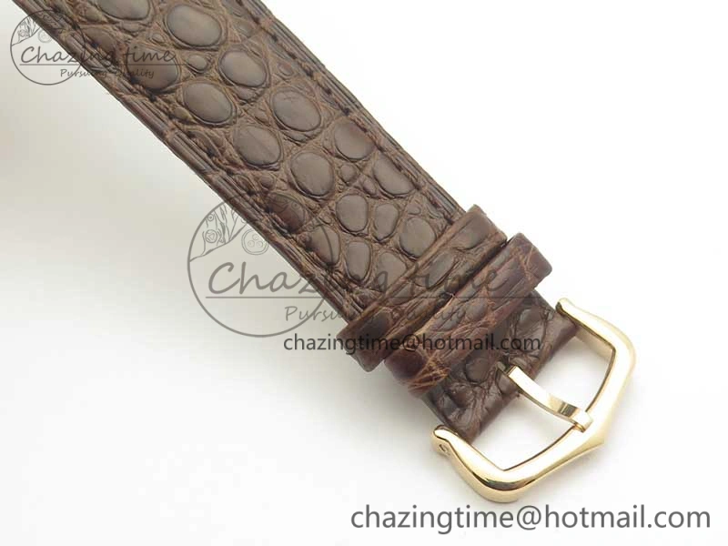 Ronde Solo de Cartier 36mm K11 RG Dia 1:1 Best Edition White Dial on Brown Croco Leather Strap Ronda Quartz Compact 10683
