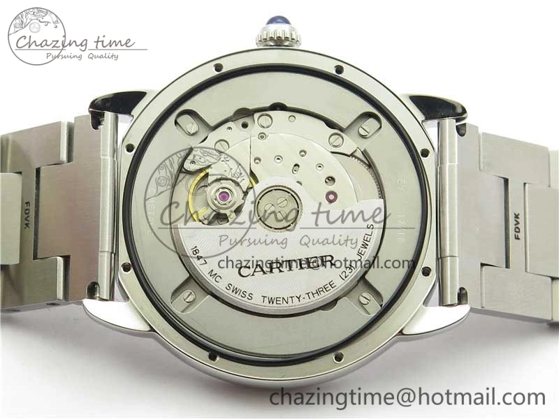 Ronde Solo de Cartier 42mm AF 1:1 Best Edition Blue Dial on SS Bracelet MIYOTA RelaxedFit 6113
