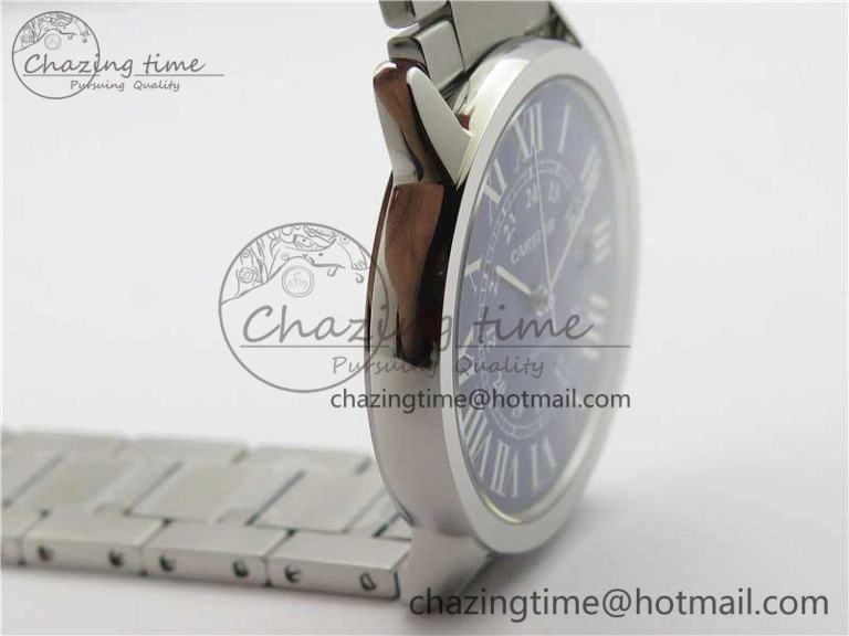 Ronde Solo de Cartier 42mm AF 1:1 Best Edition Blue Dial on SS Bracelet MIYOTA RelaxedFit 6113